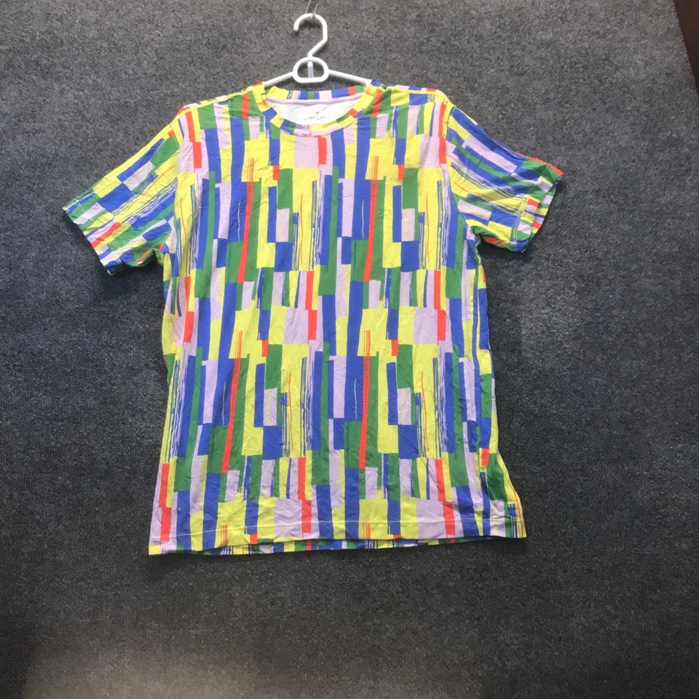 Fabletics Abstract Geometric T-Shirt Mens Medium Multi-Color Excellent Stretch